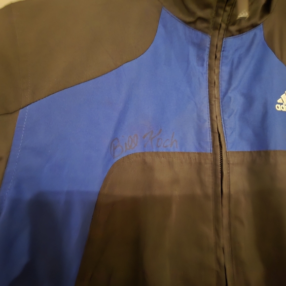 Adidas Youth Medium Black and Royal Blue Windbreaker - Picture 3 of 5